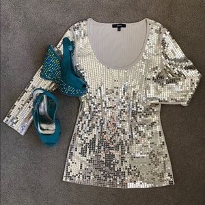 Gold sequin Express shirt excellent condition